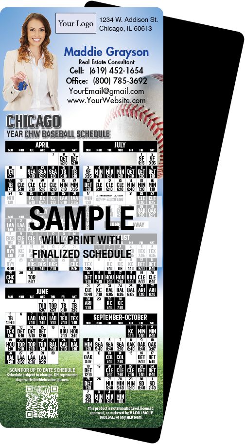 Real Estate Baseball Schedules, Magnetic Sports Calendars for Realtors